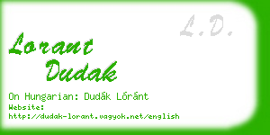 lorant dudak business card
